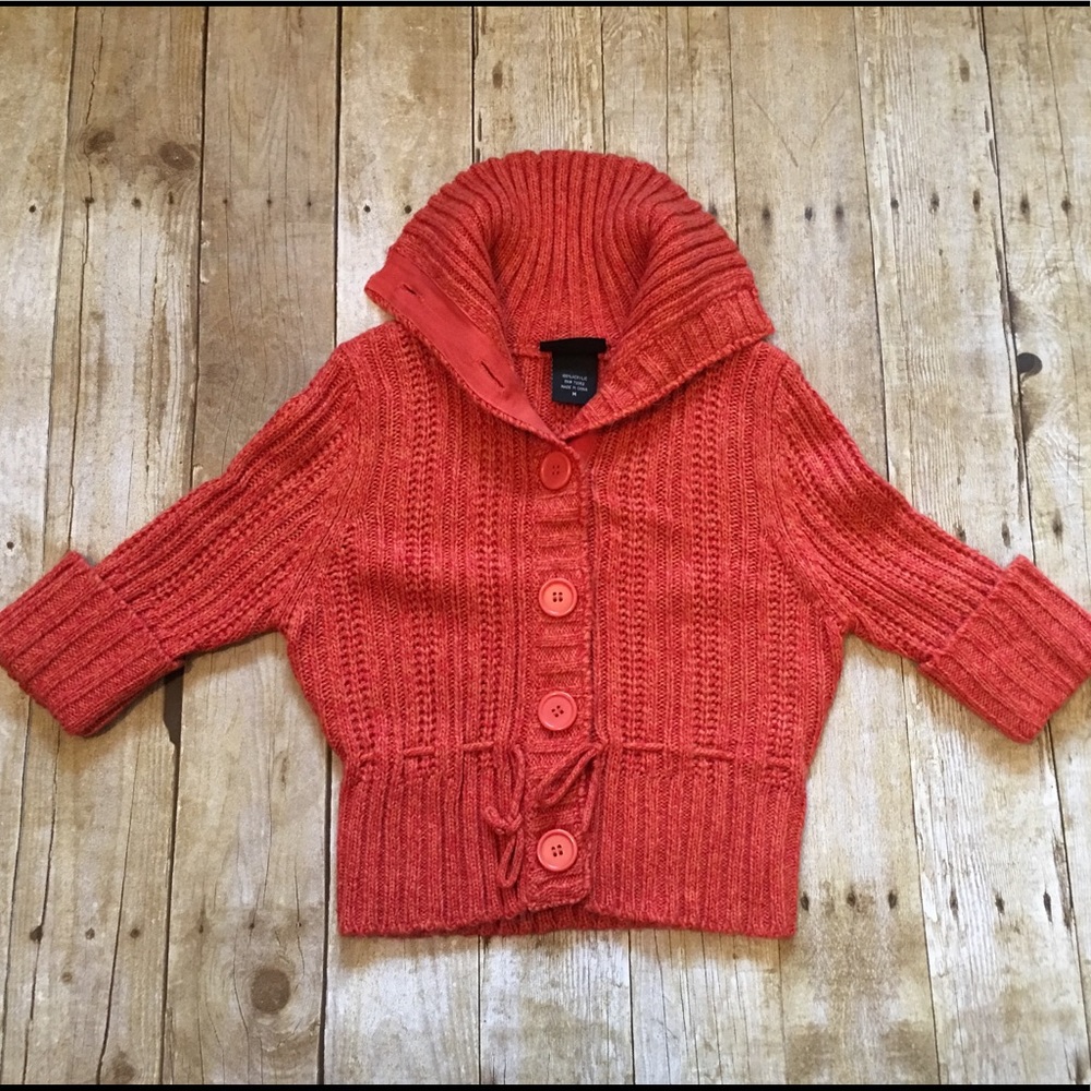 Cozy Orange Button-Up Sweater